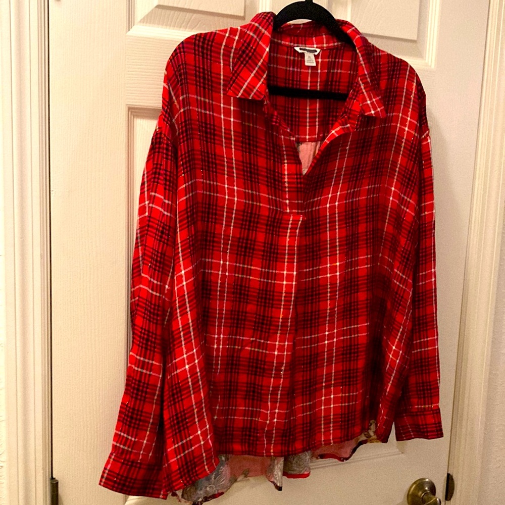 Cato Plaid Top